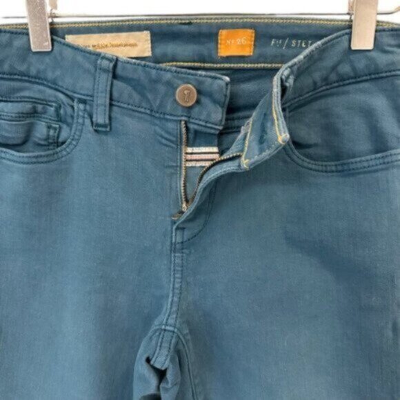 Pilcro and the letterpress By Anthropologie | Teal Denim Skinny Jeans Size 26 - Picture 8 of 9